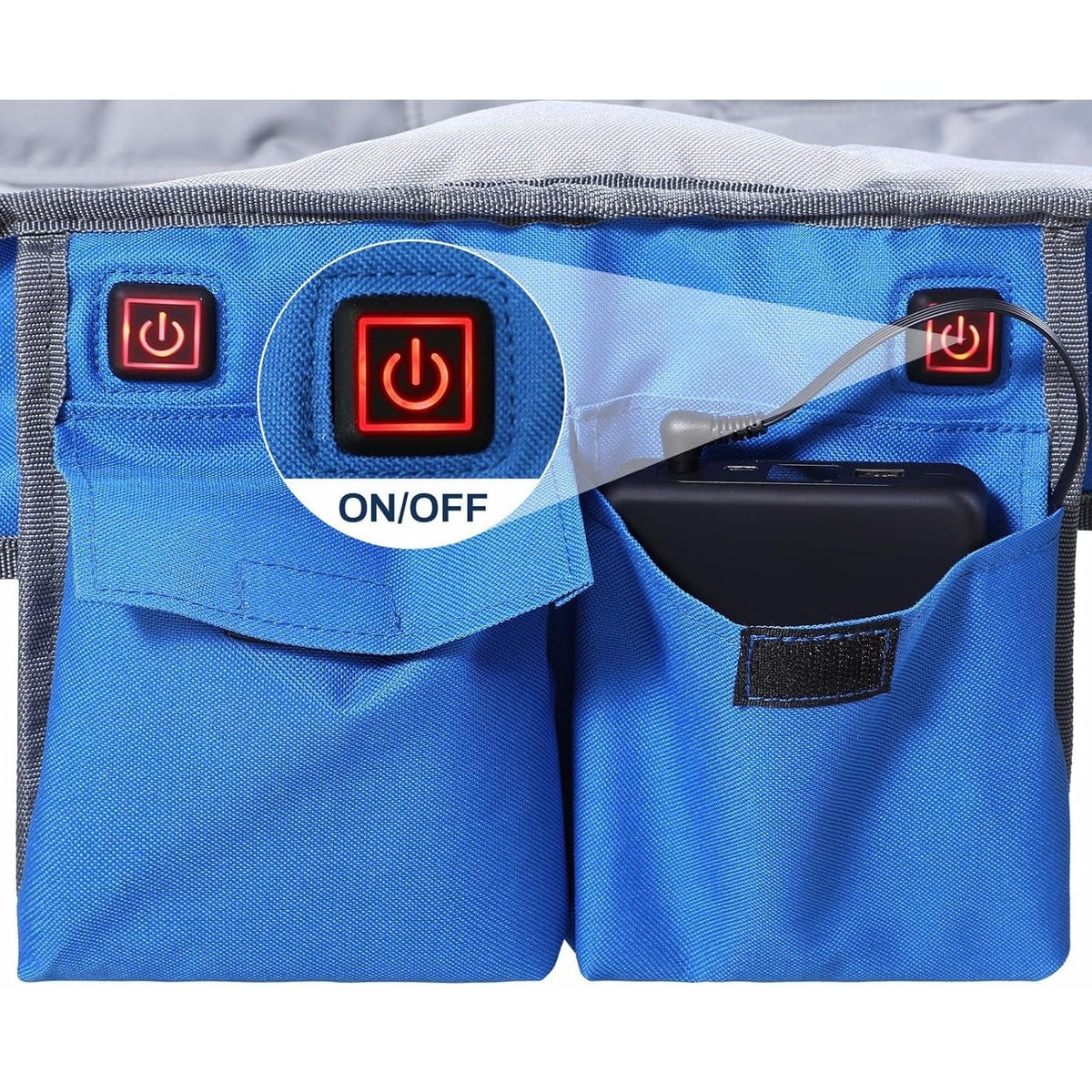Chaise double de camping pliable à sièges chauffants