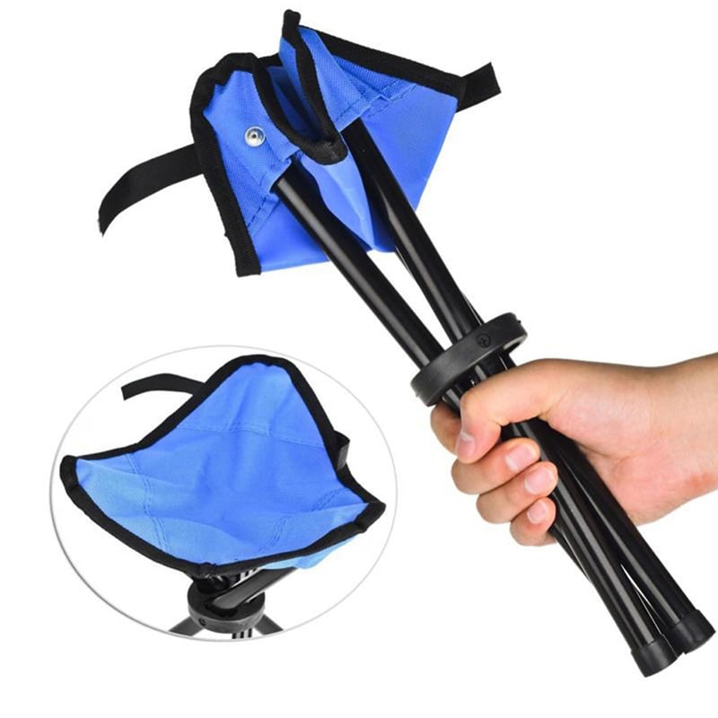 Tabouret de camping pliable à siège triangulaire