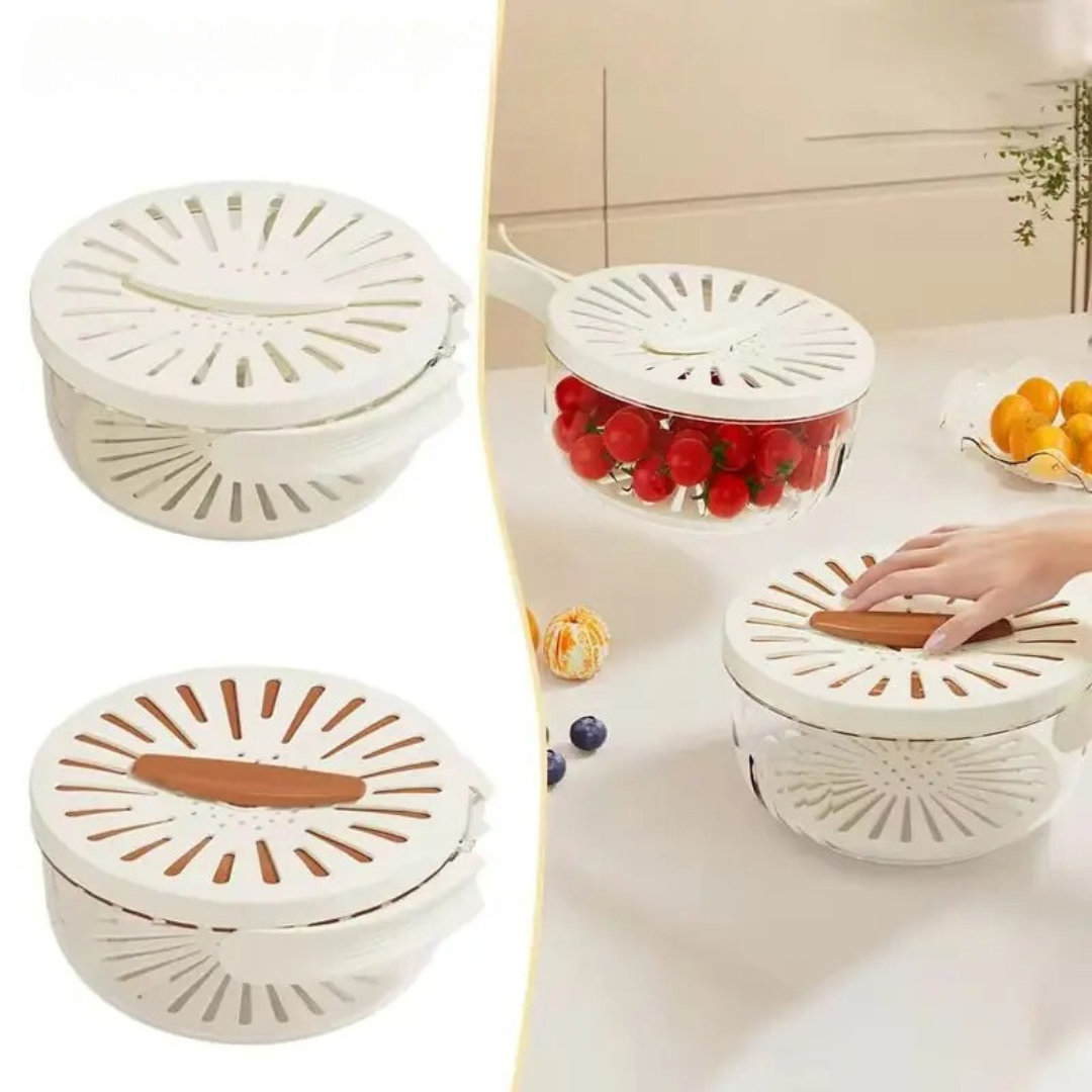 Boîte de conservation alimentaire avec passoire amovible