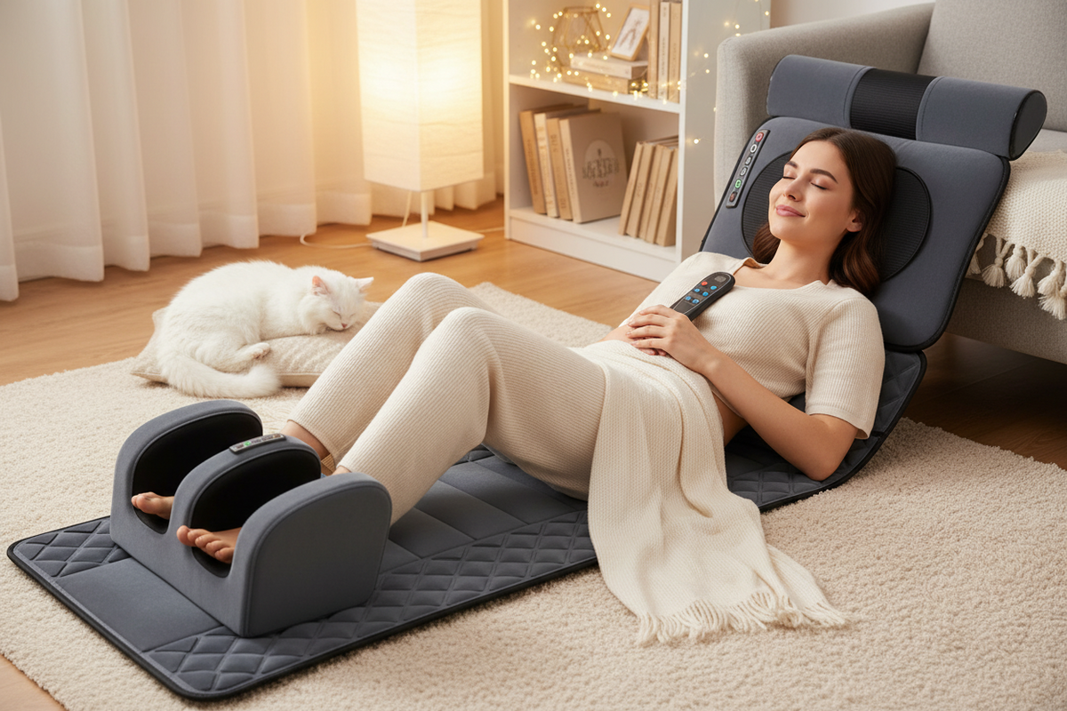 Matelas de massage chauffant avec appui lombaire gonflable
