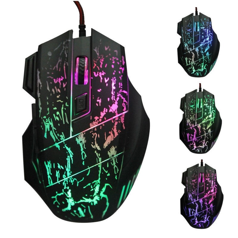 Souris optique USB à éclairage RVB et câble tressé