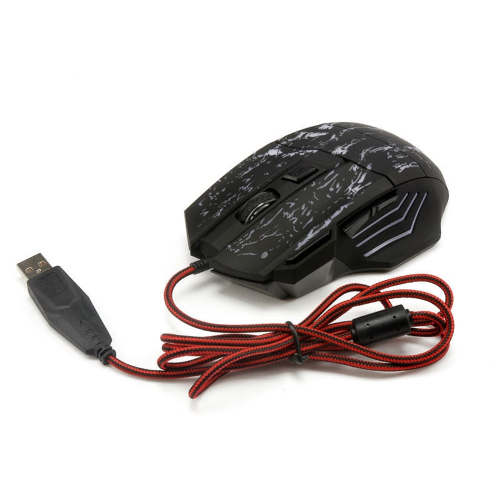 Souris optique USB à éclairage RVB et câble tressé