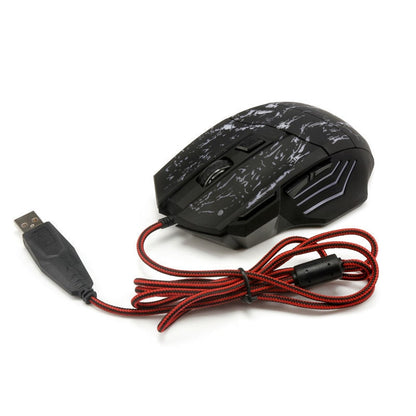 Souris optique USB à éclairage RVB et câble tressé