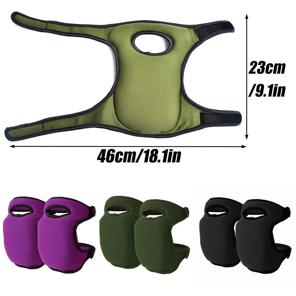 Genouillères rembourrées de jardinage, vert et noir