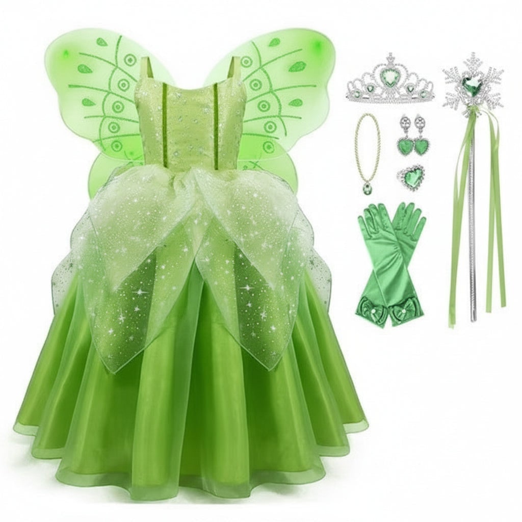 Déguisement enfant de fée avec ailes et accessoires