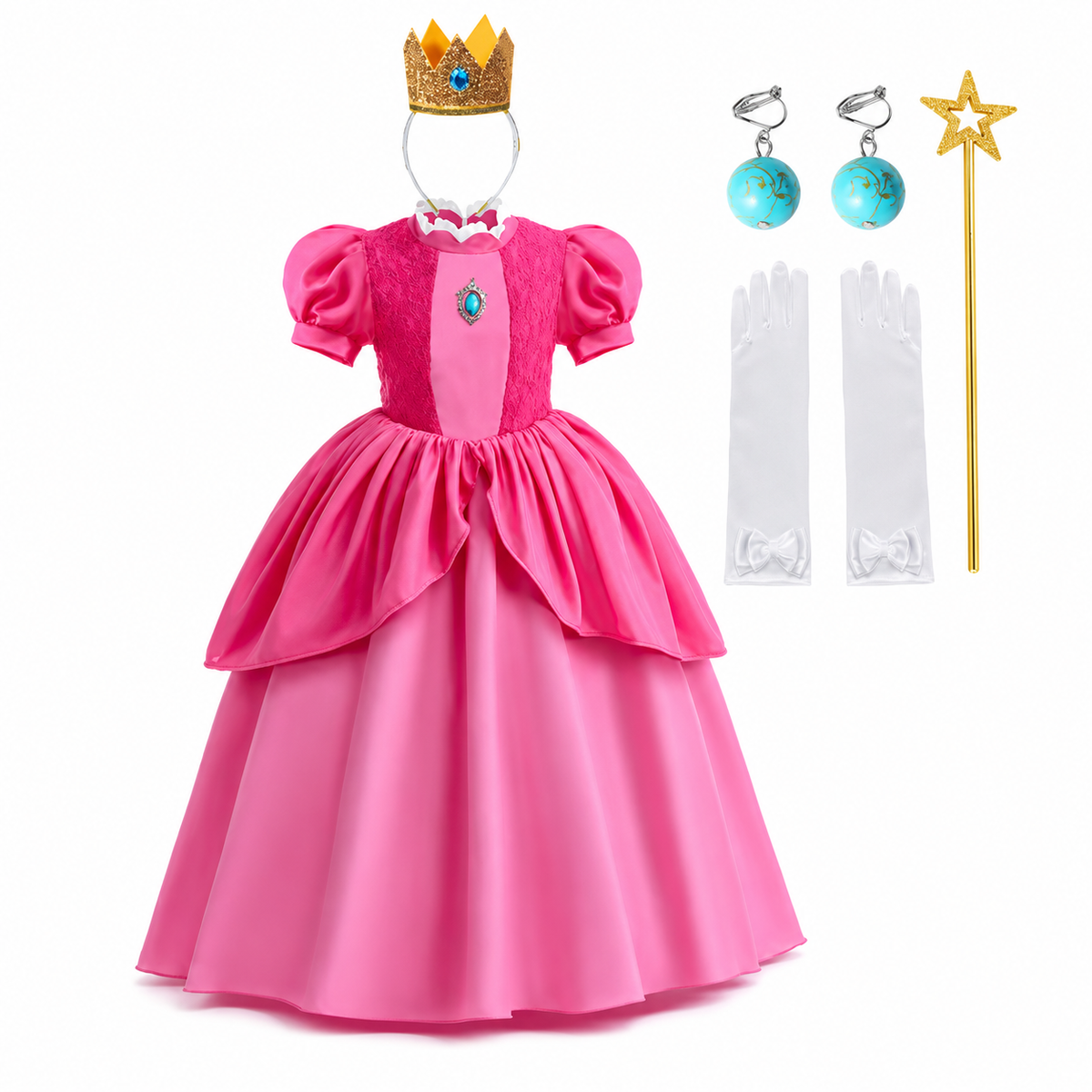 Robe de princesse de déguisement à manches bouffantes