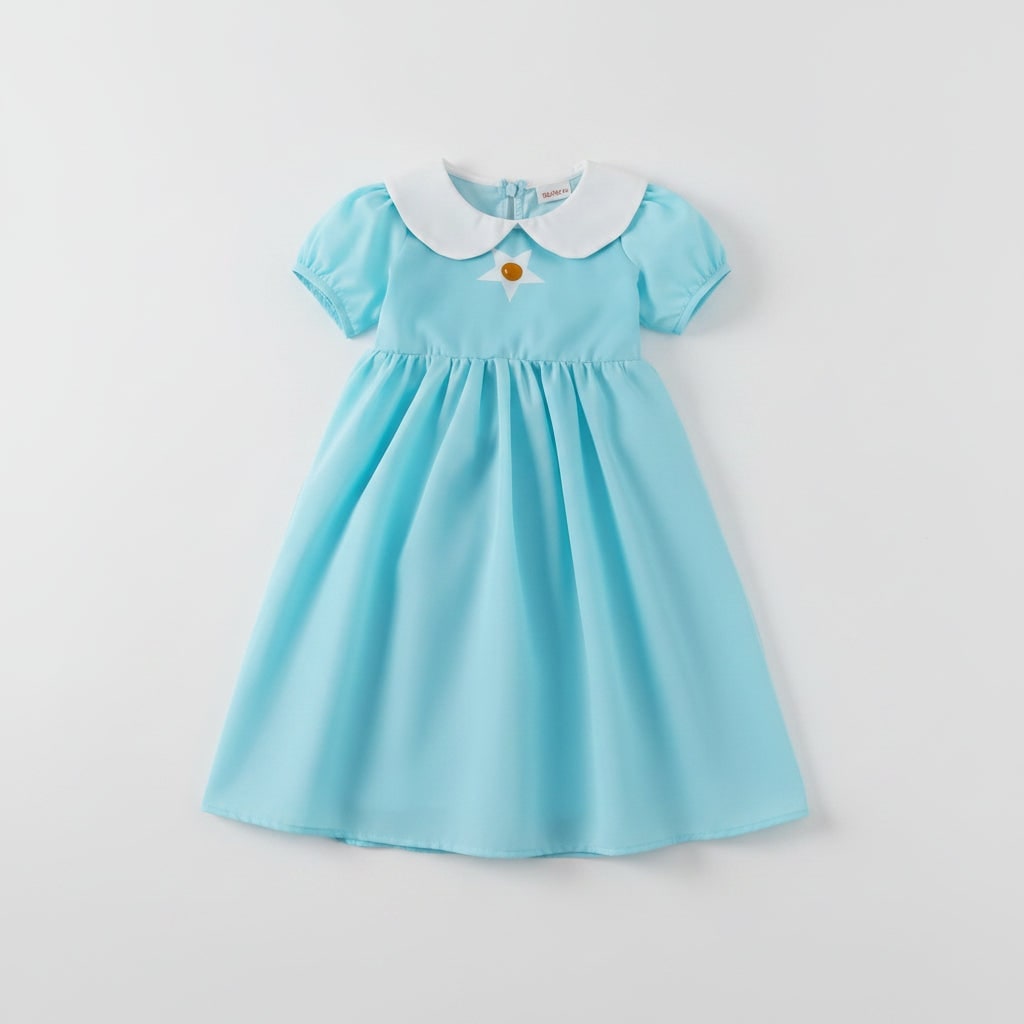 Robe de déguisement enfant bleu clair à manches longues