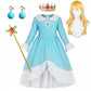 Robe de déguisement enfant bleu clair à manches longues
