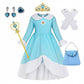 Robe de déguisement enfant bleu clair à manches longues