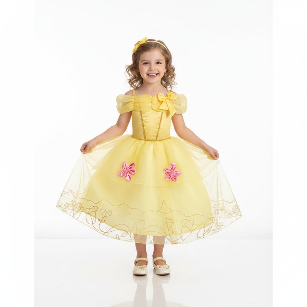 Robe de princesse enfant à jupe en tulle et accessoires