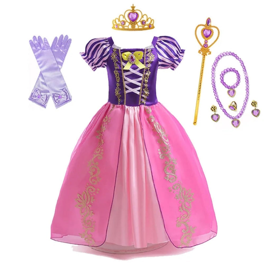 Robe de princesse enfant à jupe en tulle et accessoires