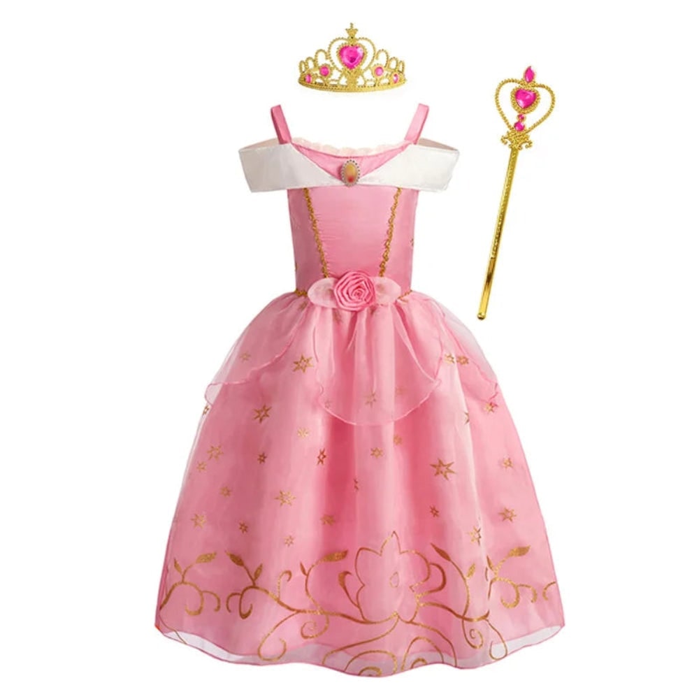 Robe de princesse enfant à jupe en tulle et accessoires