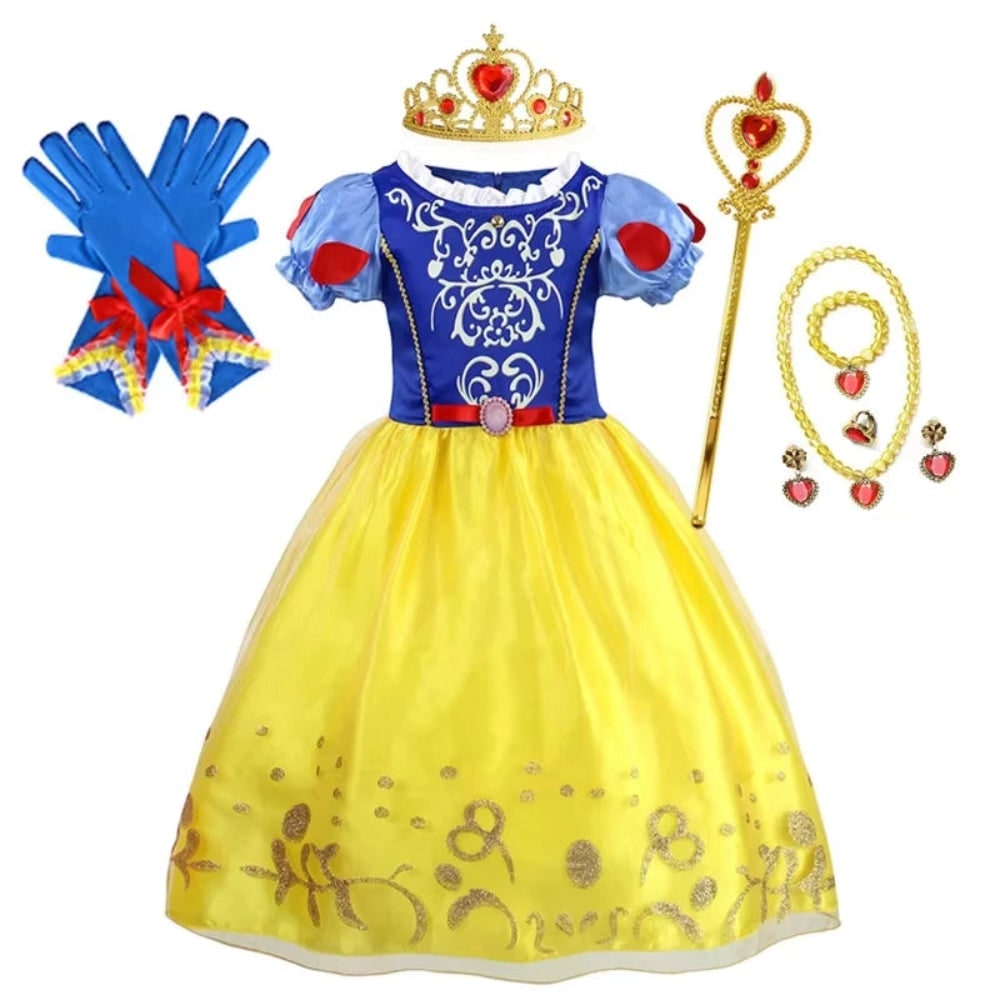 Robe de princesse enfant à jupe en tulle et accessoires