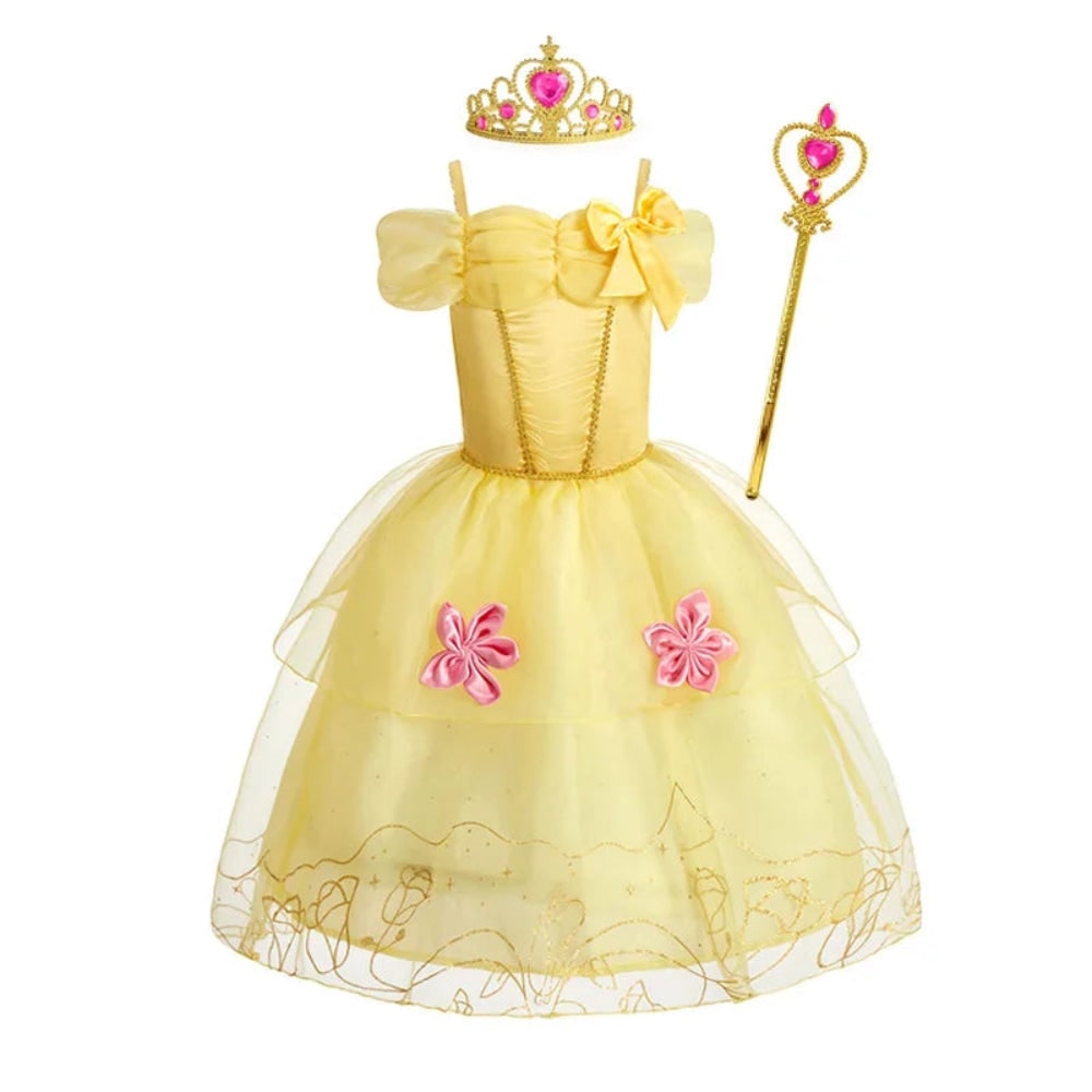 Robe de princesse enfant à jupe en tulle et accessoires