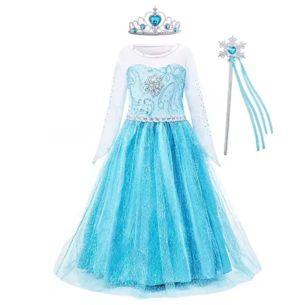 Robe de princesse enfant à jupe en tulle et accessoires