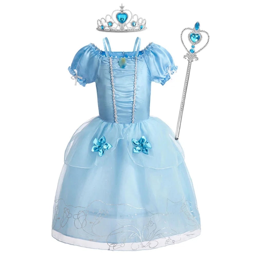 Robe de princesse enfant à jupe en tulle et accessoires