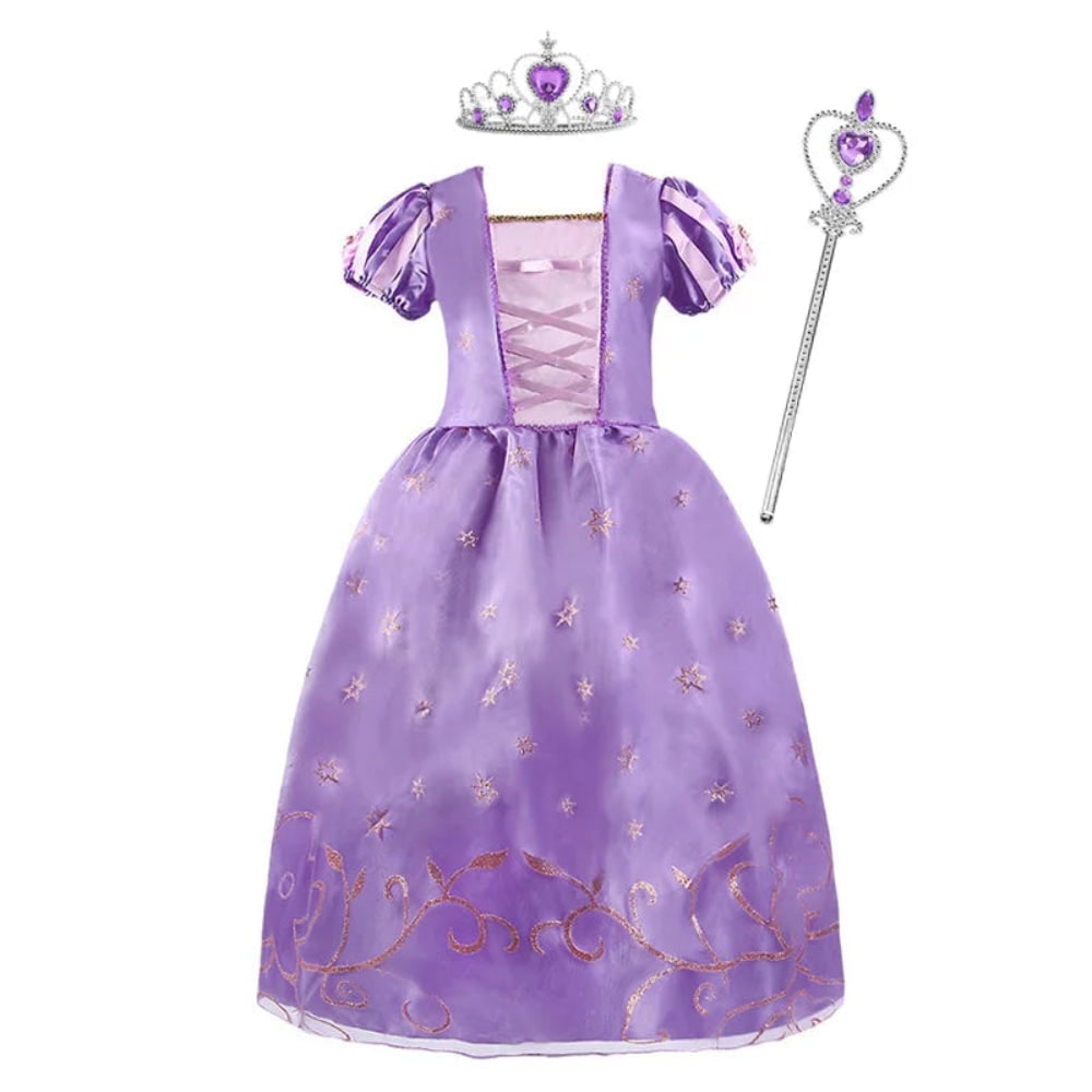 Robe de princesse enfant à jupe en tulle et accessoires