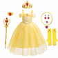 Robe de princesse jaune avec diadème et accessoires