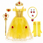 Robe de princesse jaune avec diadème et accessoires