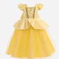 Robe de princesse jaune avec diadème et accessoires