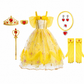 Robe de princesse jaune avec diadème et accessoires