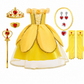 Robe de princesse jaune avec diadème et accessoires