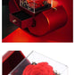 Coffret à bijoux en forme de pomme avec rose et collier