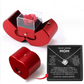 Coffret à bijoux en forme de pomme avec rose et collier