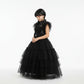 Robe gothique enfant en tulle à étages avec ceinture