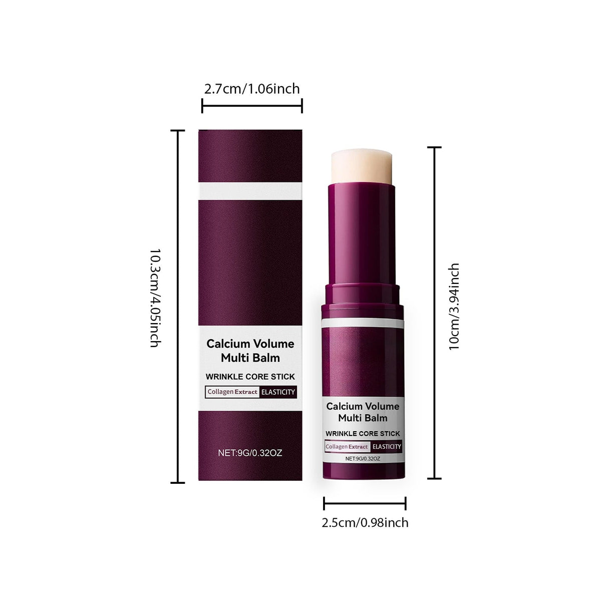 Baume hydratant solide pour visage et cou en stick, 9 g