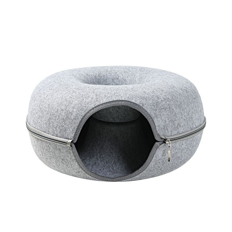 Felineau Lit Grotte Beignet Ultra Doux - Retraite Rembourrée Apaisante