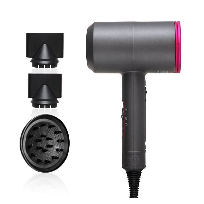 Sèche-cheveux ionique 2 000 W avec diffuseur et deux concentrateurs