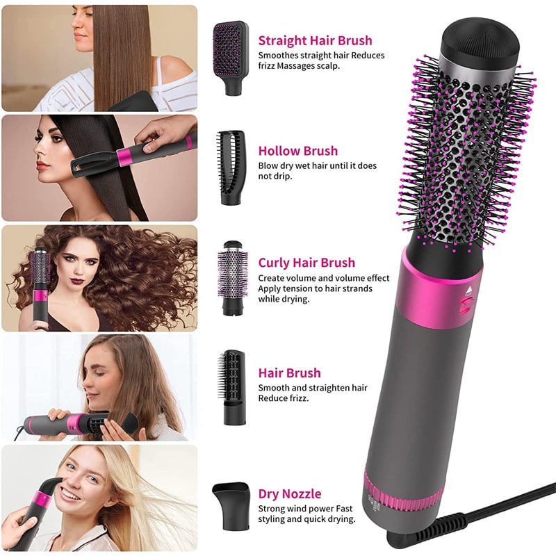 Brosse soufflante à cinq embouts interchangeables