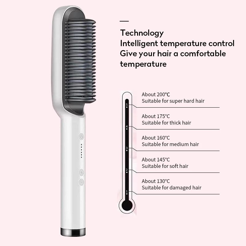 Brosse lissante chauffante à température réglable