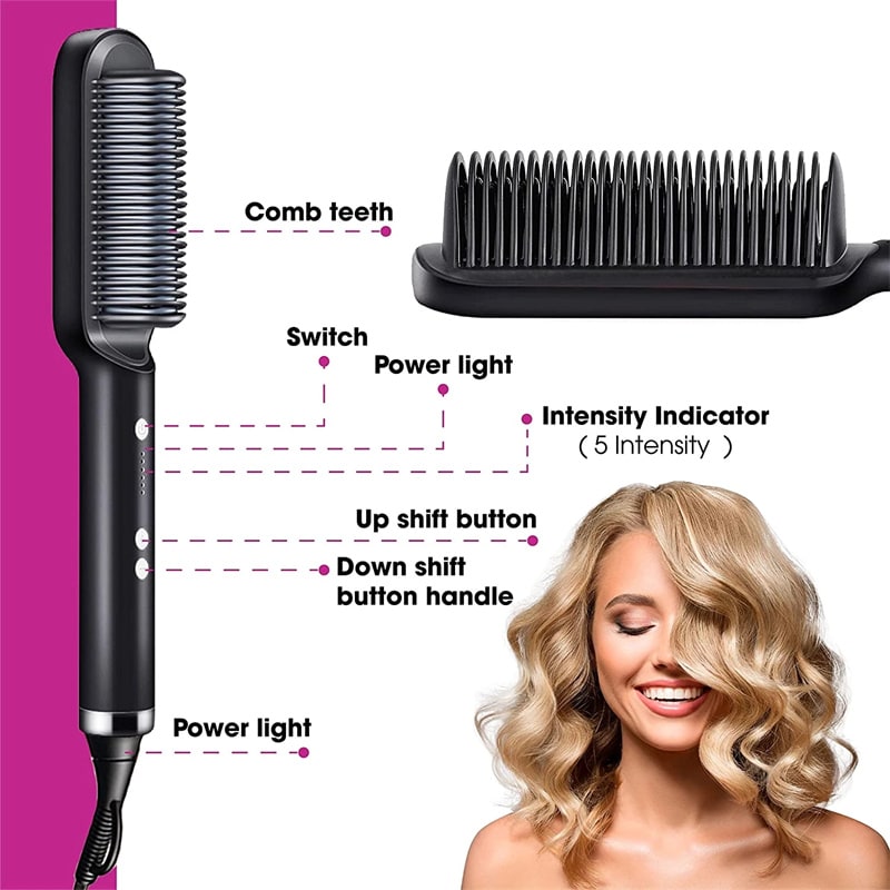 Brosse lissante chauffante à température réglable