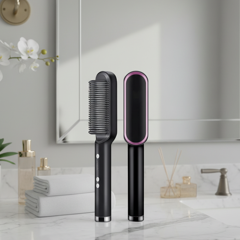 Brosse lissante électrique à dents chauffantes et température réglable