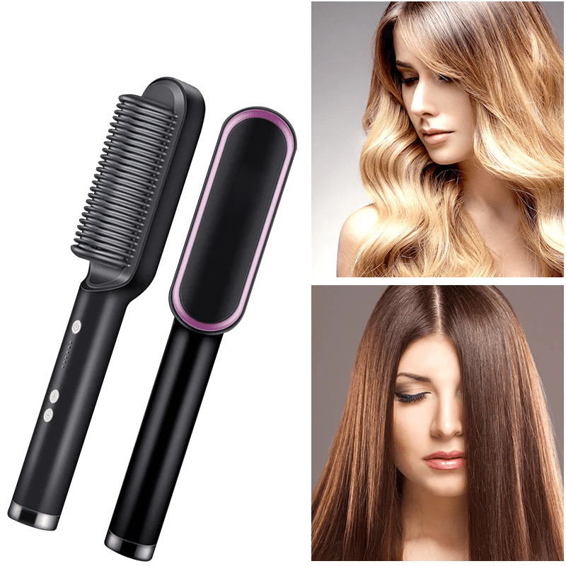 Brosse lissante électrique à dents chauffantes et température réglable