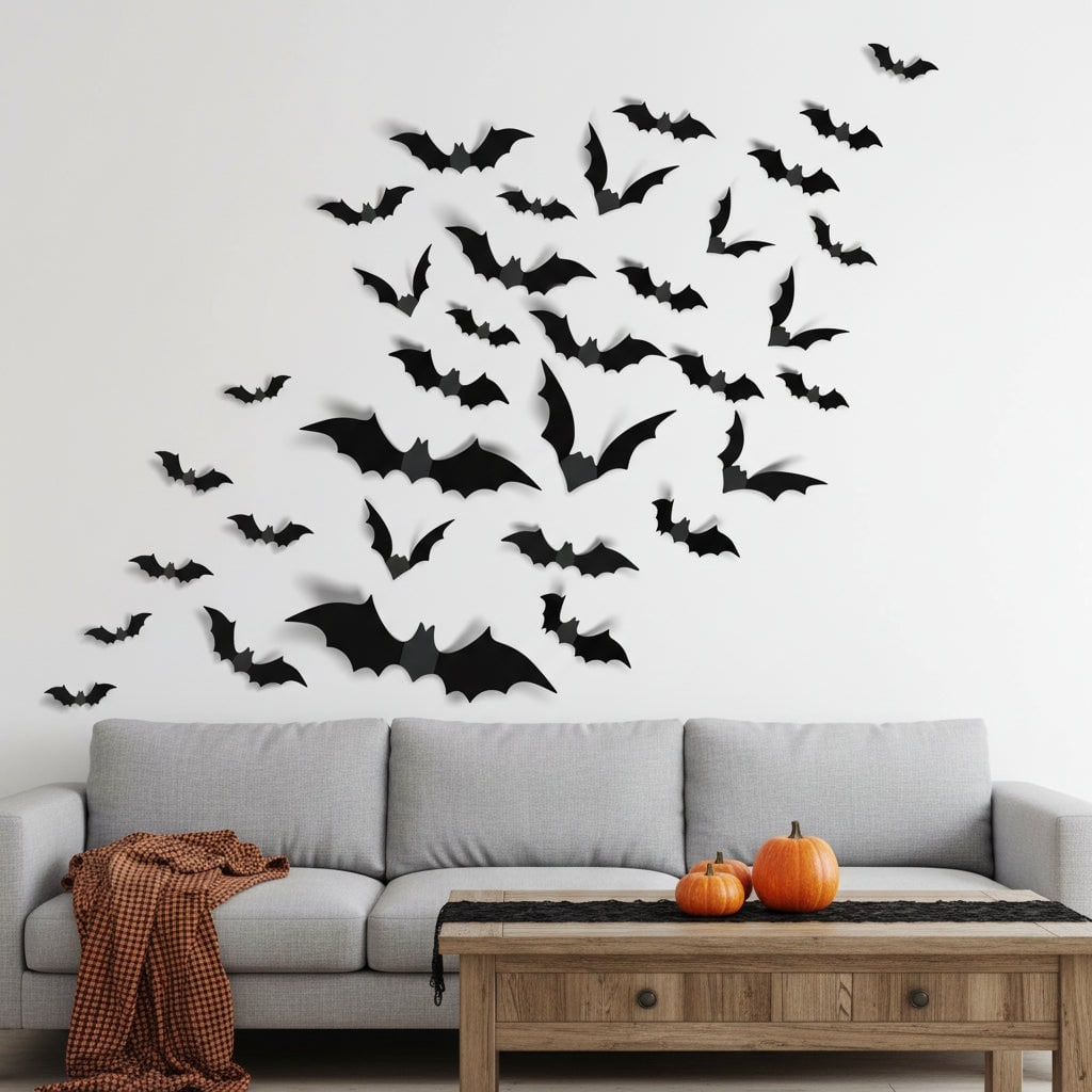 Chauves-souris adhésives 3D en PVC à ailes pliables