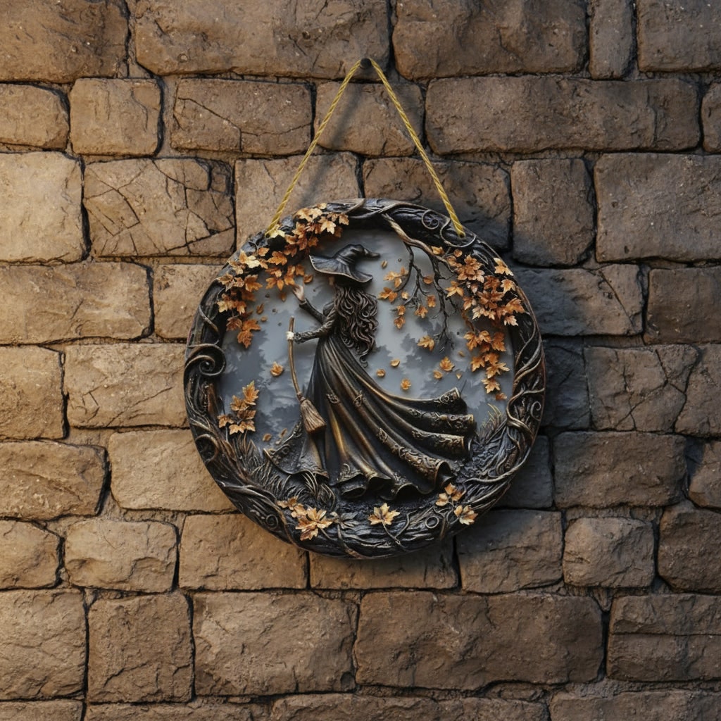Plaque murale décorative en relief à branches et feuilles