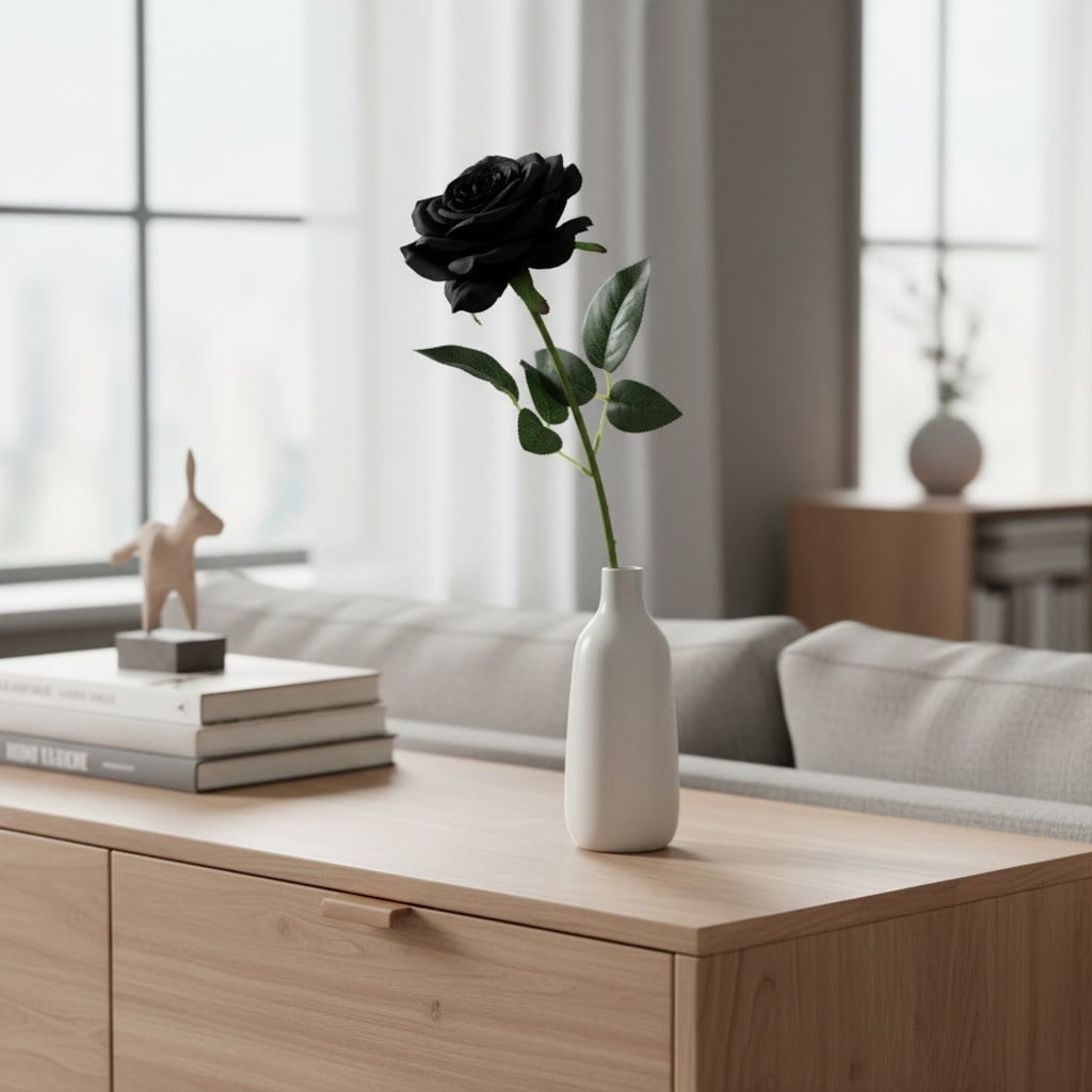 Rose artificielle à longue tige pour décoration