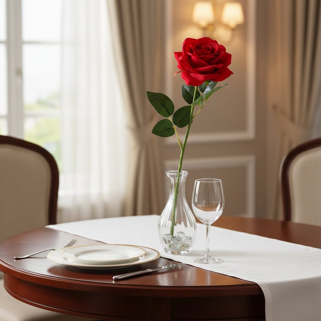 Rose artificielle à longue tige pour décoration