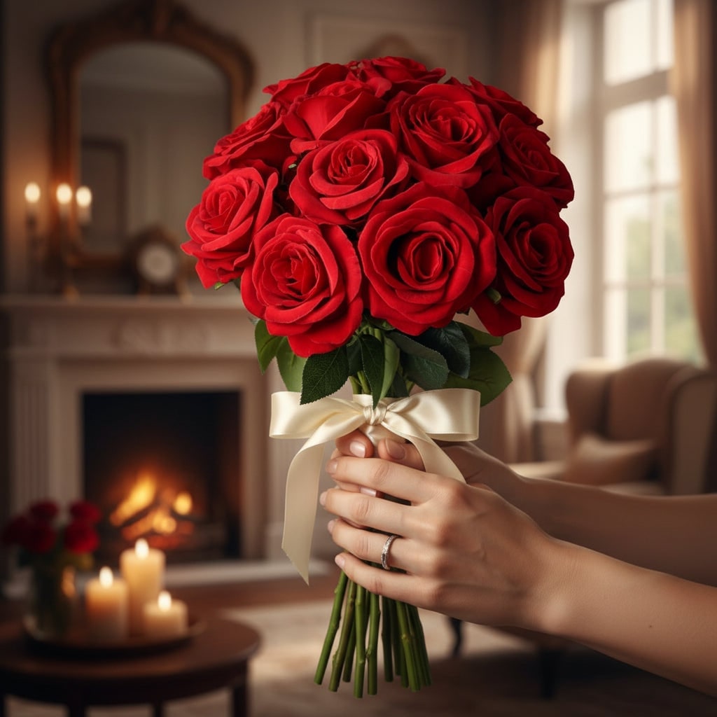 Rose artificielle à longue tige pour décoration