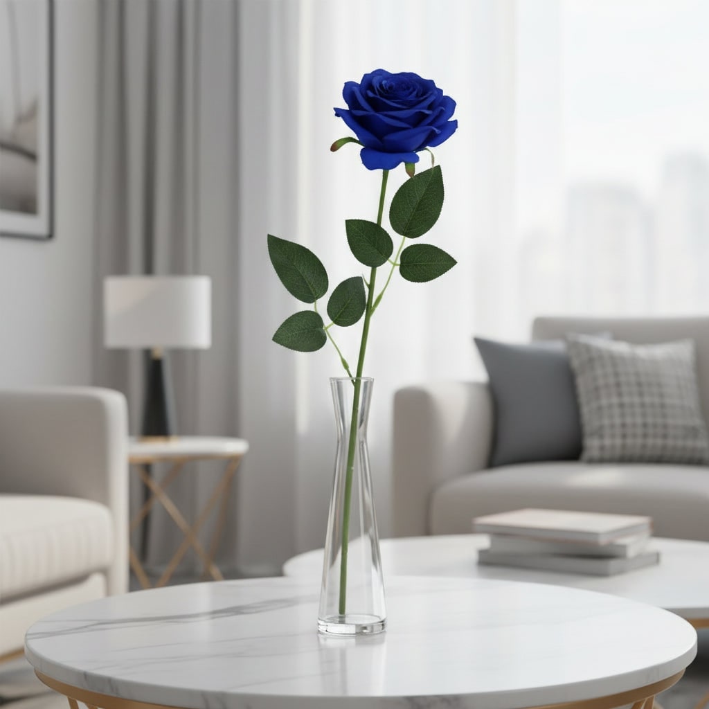 Rose artificielle à longue tige pour décoration
