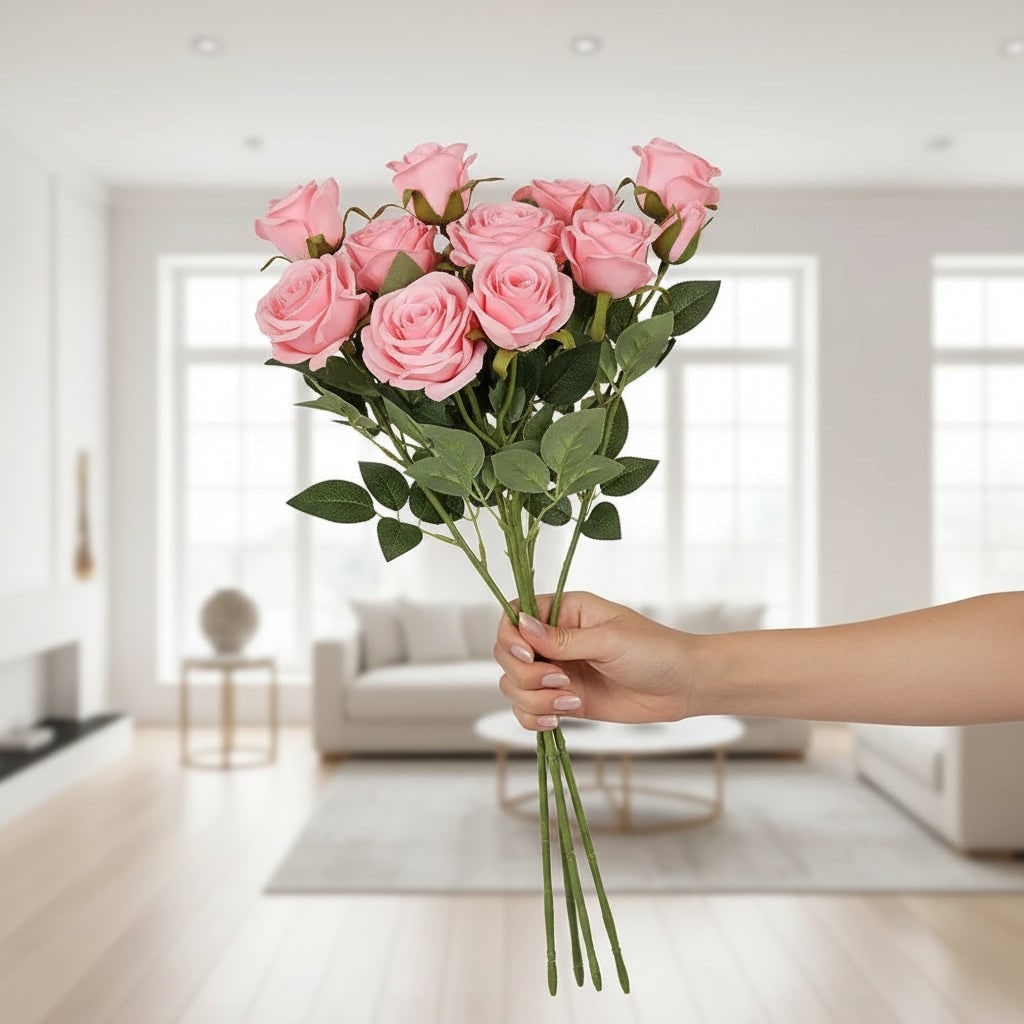 Rose artificielle à longue tige pour décoration