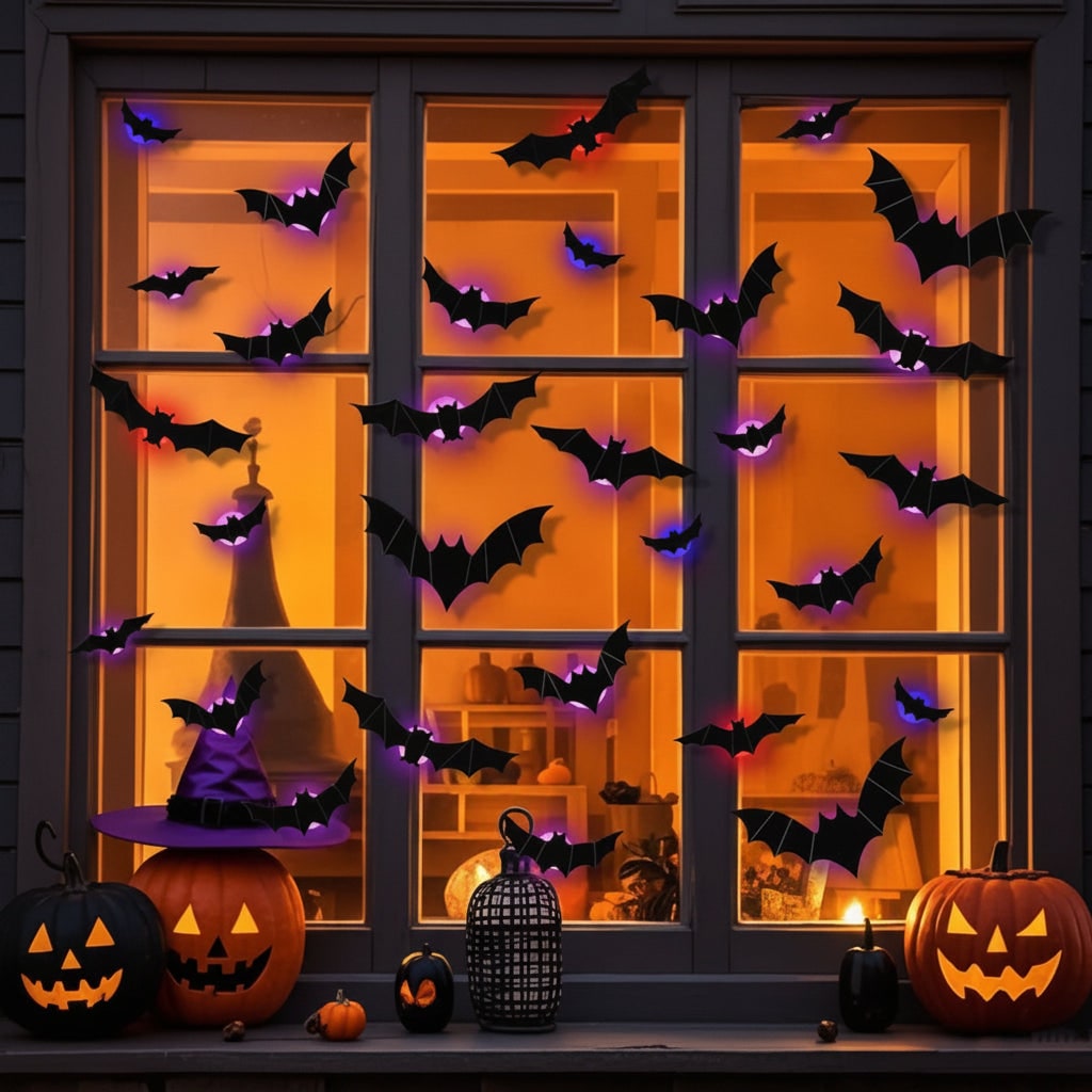 Chauves-souris murales adhésives à ailes 3D et éclairage LED