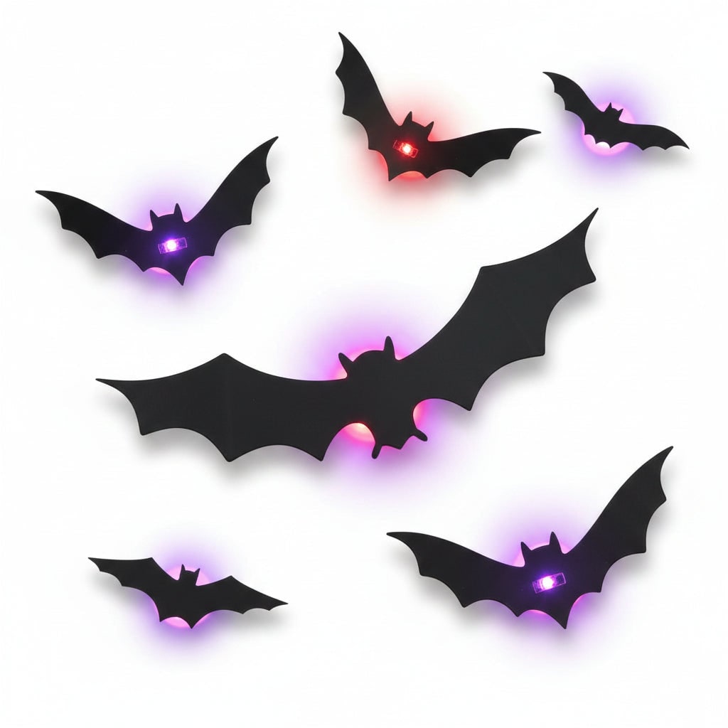 Chauves-souris murales adhésives à ailes 3D et éclairage LED