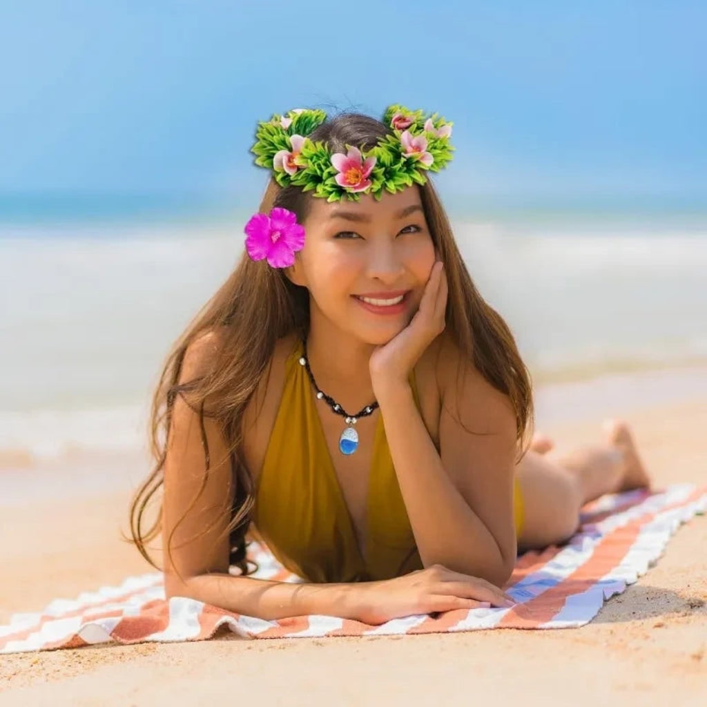 Accessoires de déguisement tropical avec couronne et collier
