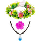 Accessoires de déguisement tropical avec couronne et collier