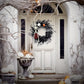 Couronne de porte d'Halloween à squelette et citrouilles