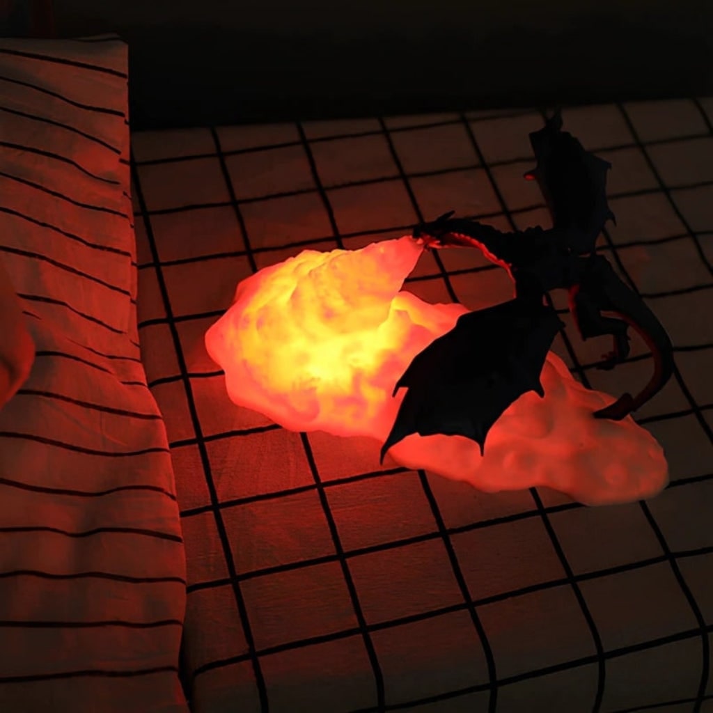 Veilleuse dragon rechargeable USB à effet flamme LED